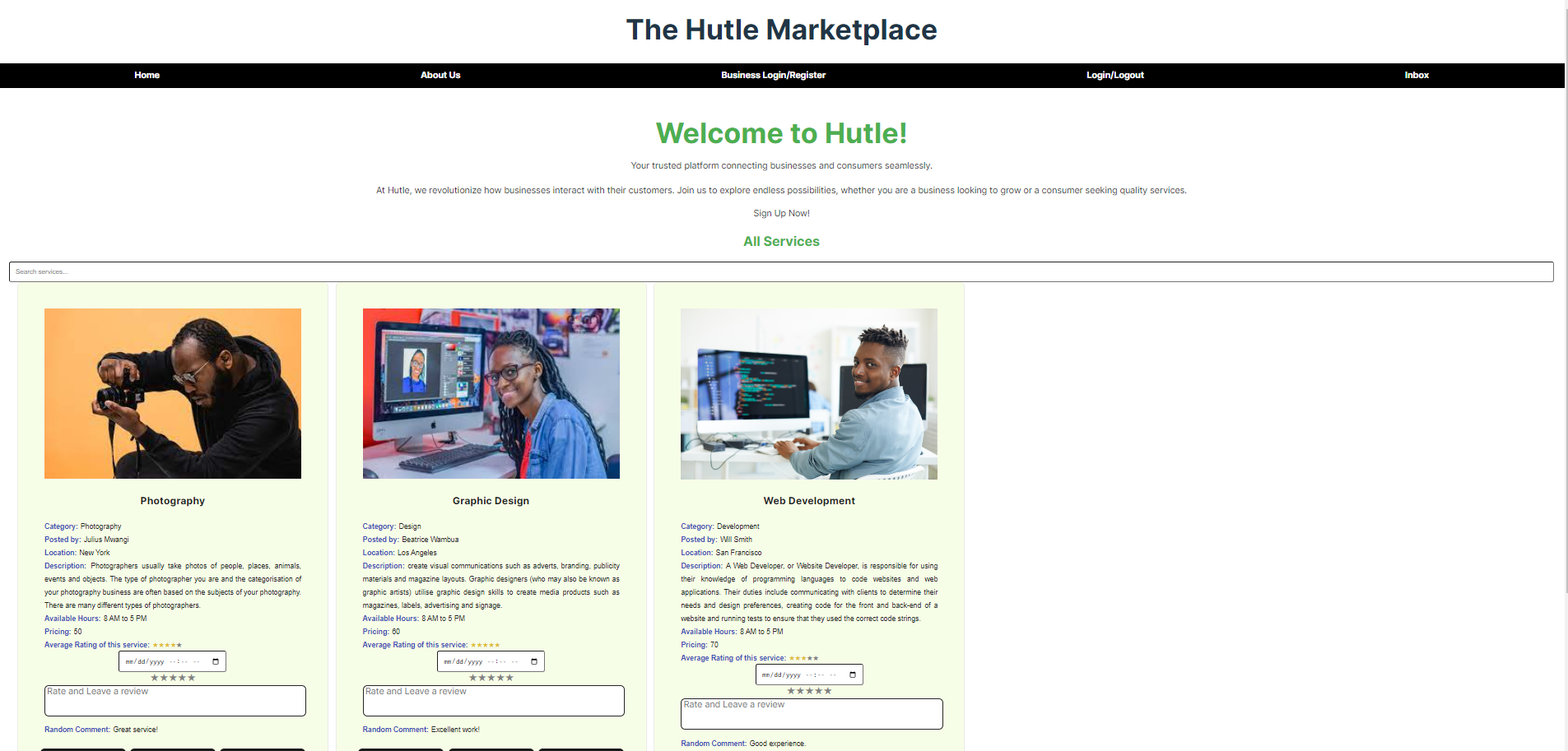 The Hustle Marketplace Platform